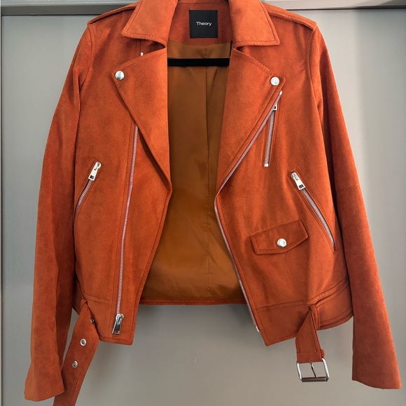 Theory Women's Modern Moto Faux Suede Jacket - Picture 2 of 8